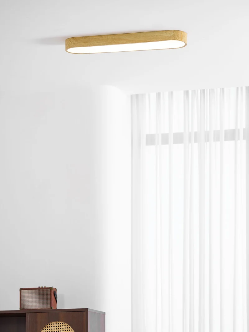 Plafondlamp Houtlook Metaal Wit LED Woonkamer Slaapkamer 3000K 4000K 6000K Ø23 Ø40cm Plafonnière Flush Mount Naturel | Sansoti