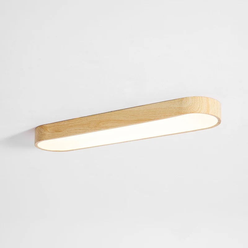 Plafondlamp Houtlook Metaal Wit LED Woonkamer Slaapkamer 3000K 4000K 6000K Ø23 Ø40cm Plafonnière Flush Mount Naturel | Sansoti