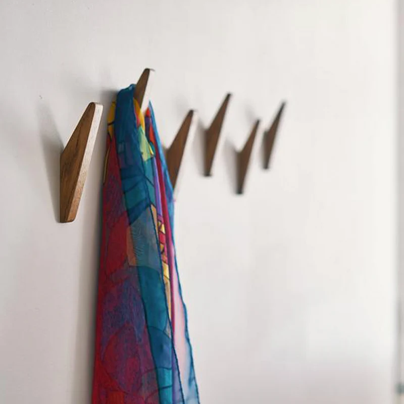 Wandhaken Hout Set van 2 13,5 cm Naturel Kapstok Badkamer Hal Handdoekhaak Wandkapstok Minimalistisch Boho Interieur | Sansoti