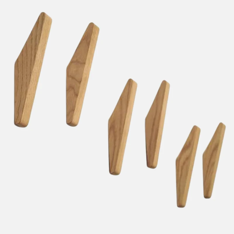 Wandhaken Hout Set van 2 13,5 cm Naturel Kapstok Badkamer Hal Handdoekhaak Wandkapstok Minimalistisch Boho Interieur | Sansoti