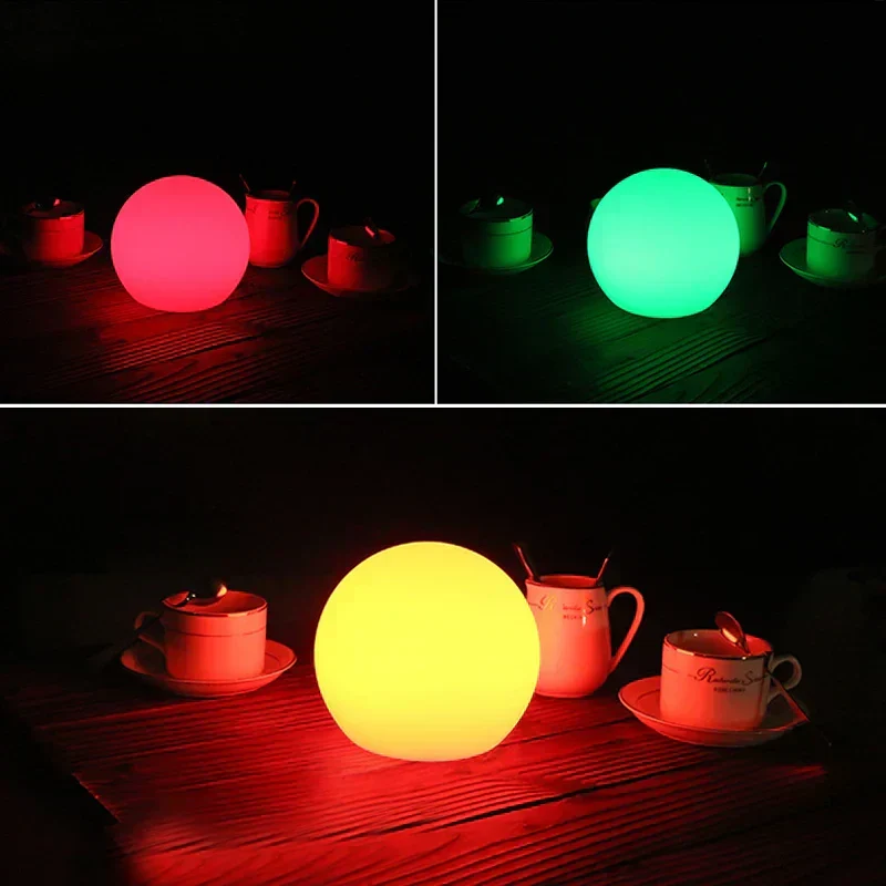 LED tafellamp draadloos oplaadbaar 16 kleuren kunststof bol nachtlamp sfeerlamp slaapkamer woonkamer RGB lamp | Sansoti