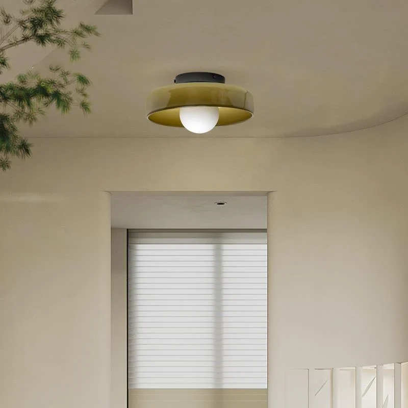 Mulon Plafondlamp en Wandlamp Glas G9 Amber Woonkamer Slaapkamer Design Verlichting Modern Rond | Sansoti