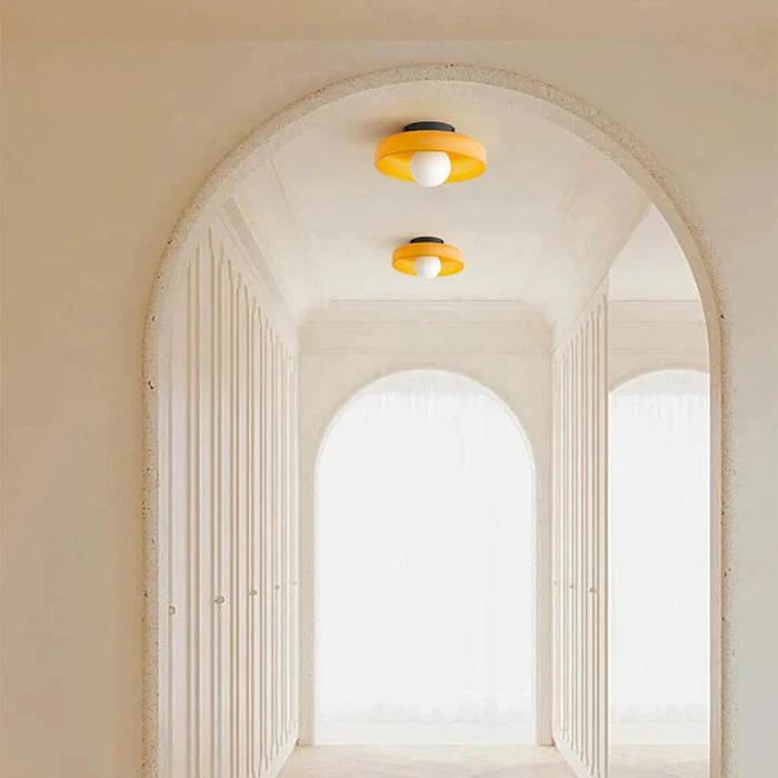 Mulon Plafondlamp en Wandlamp Glas G9 Amber Woonkamer Slaapkamer Design Verlichting Modern Rond | Sansoti