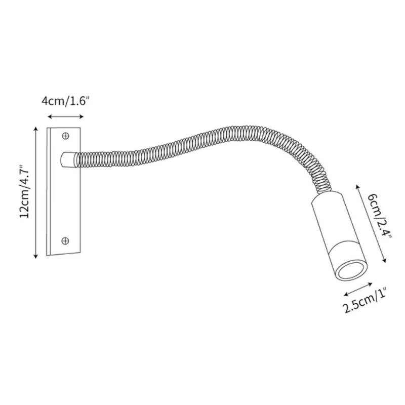 Elezor Flexibele Gooseneck Wandlamp LED Zwart Leeslamp Slaapkamer Bed Wandverlichting Richtbaar Modern Minimalistisch | Sansoti