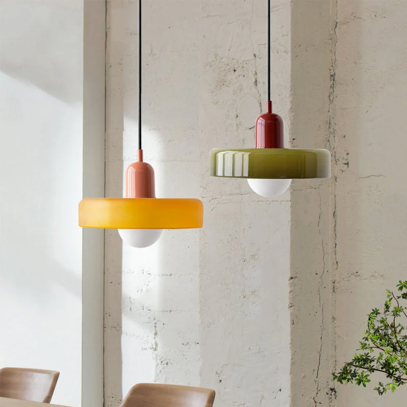 Luccon retro hanglamp glas G9 kleurrijk eettafel keuken verlichting design modern vintage | Sansoti