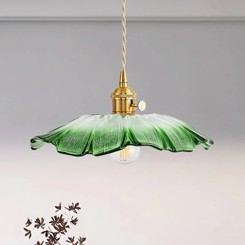 Cullivan Flower Hanglamp Glas Metaal Rood E27 Eettafel Verlichting Vintage Bloem Lamp Hal Sfeerverlichting | Sansoti