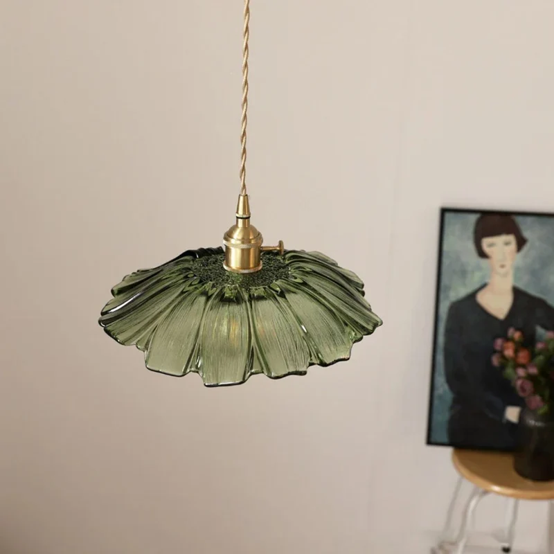 Cullivan Flower Hanglamp Glas Metaal Rood E27 Eettafel Verlichting Vintage Bloem Lamp Hal Sfeerverlichting | Sansoti