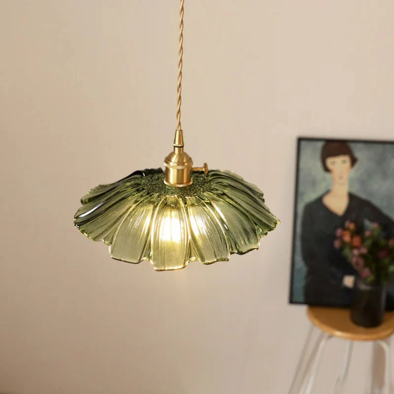 Cullivan Flower Hanglamp Glas Metaal Rood E27 Eettafel Verlichting Vintage Bloem Lamp Hal Sfeerverlichting | Sansoti