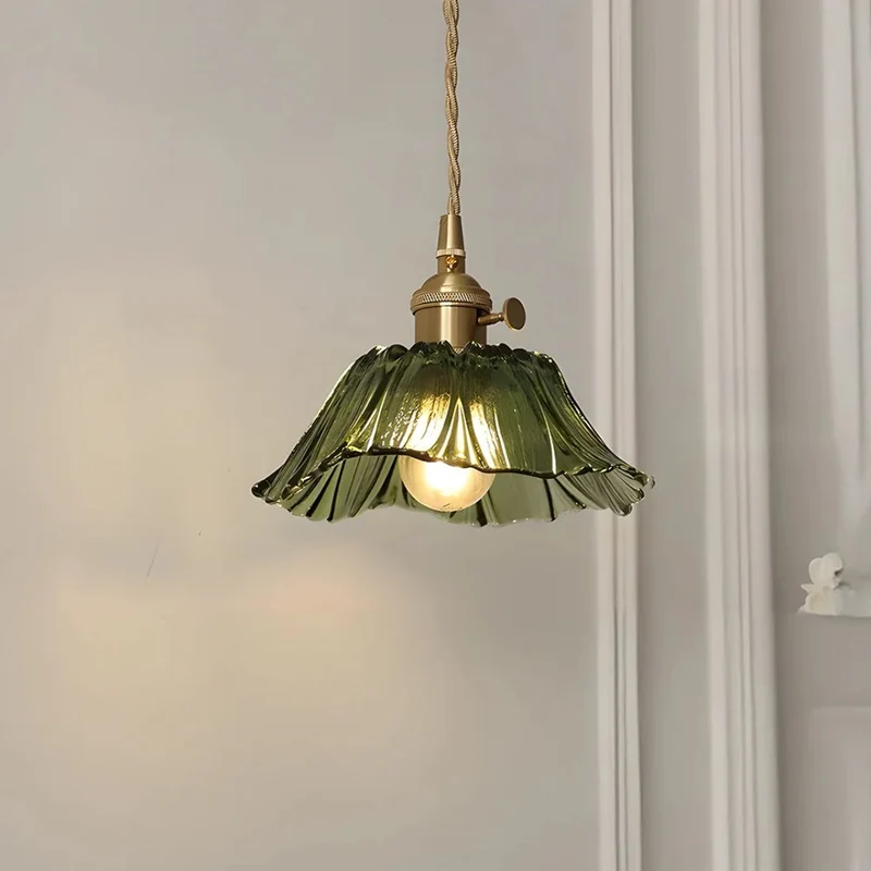 Cullivan Flower Hanglamp Glas Metaal Rood E27 Eettafel Verlichting Vintage Bloem Lamp Hal Sfeerverlichting | Sansoti