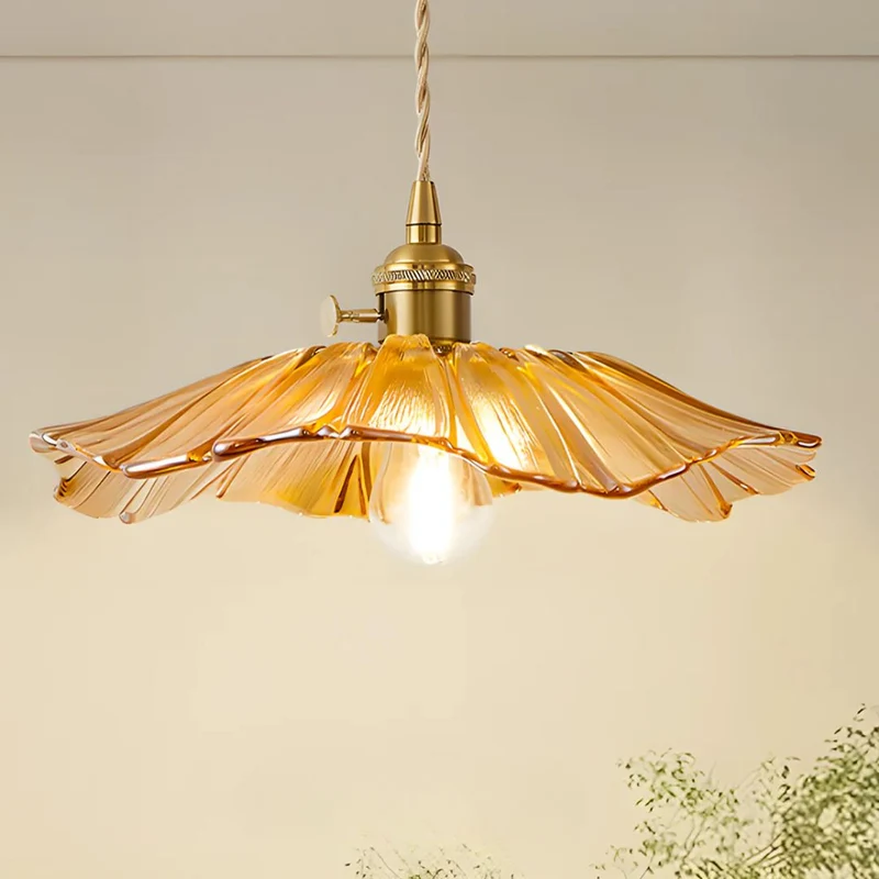 Cullivan Flower Hanglamp Glas Metaal Rood E27 Eettafel Verlichting Vintage Bloem Lamp Hal Sfeerverlichting | Sansoti