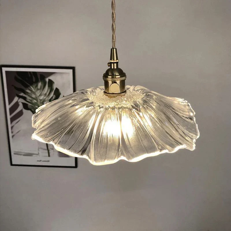 Cullivan Flower Hanglamp Glas Metaal Rood E27 Eettafel Verlichting Vintage Bloem Lamp Hal Sfeerverlichting | Sansoti