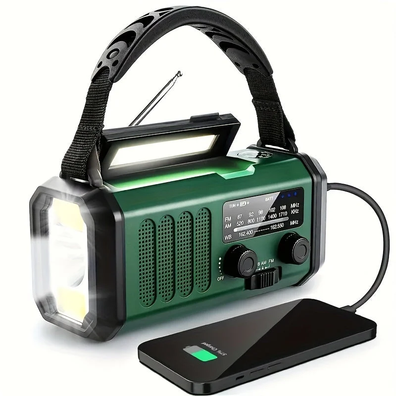 Noodradio met Zonnepaneel & Handcrank – AM/FM/NOAA Radio, Powerbank & Zaklamp | Sansoti