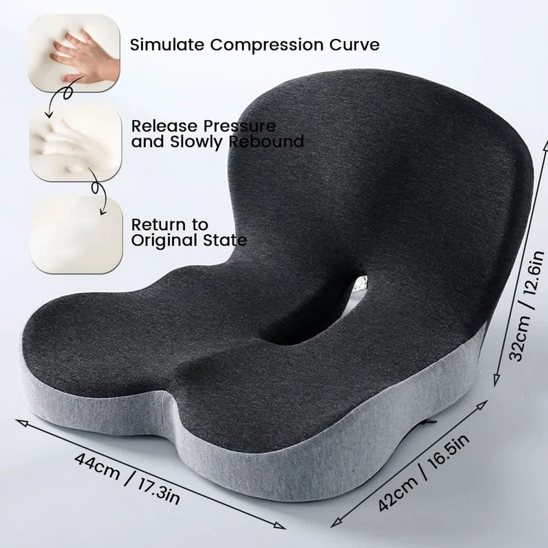 Ergonomic Memory Foam Seat Cushion for Back & Posture Support | Sansoti Ergo
