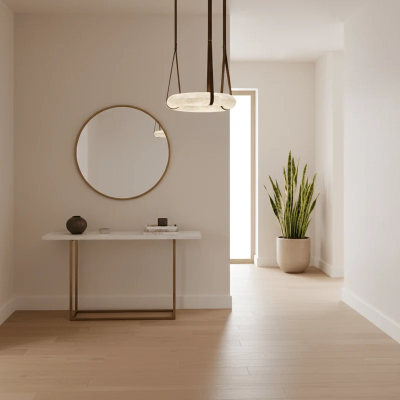 Hanglamp Alabaster Ring LED Donkerbruin Bruin Goud Woonkamer Eetkamer 3000K 4000K 6000K Ø30 Ø120cm Natuursteen Pendellamp | Sansoti