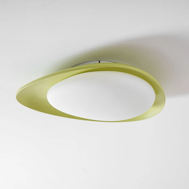 Plafondlamp Resin Ovaal Groen Beige Woonkamer Slaapkamer LED 3000K 4000K 6000K Ø36 Ø46cm Organisch Plafonnière Dimbaar | Sansoti