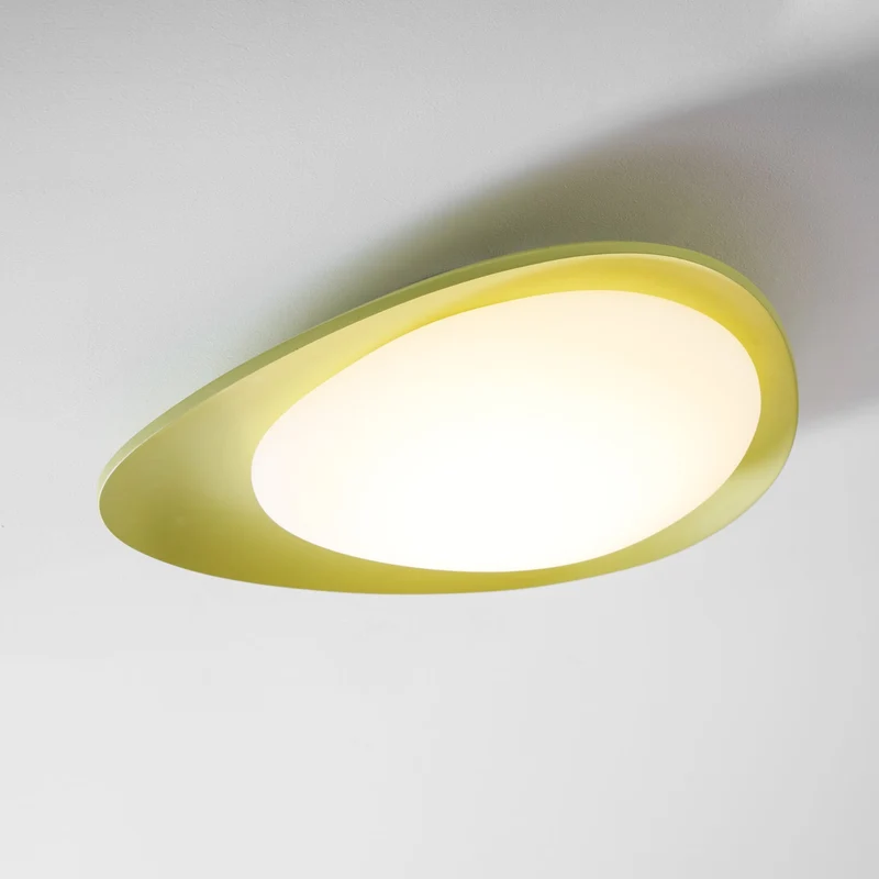 Plafondlamp Resin Ovaal Groen Beige Woonkamer Slaapkamer LED 3000K 4000K 6000K Ø36 Ø46cm Organisch Plafonnière Dimbaar | Sansoti