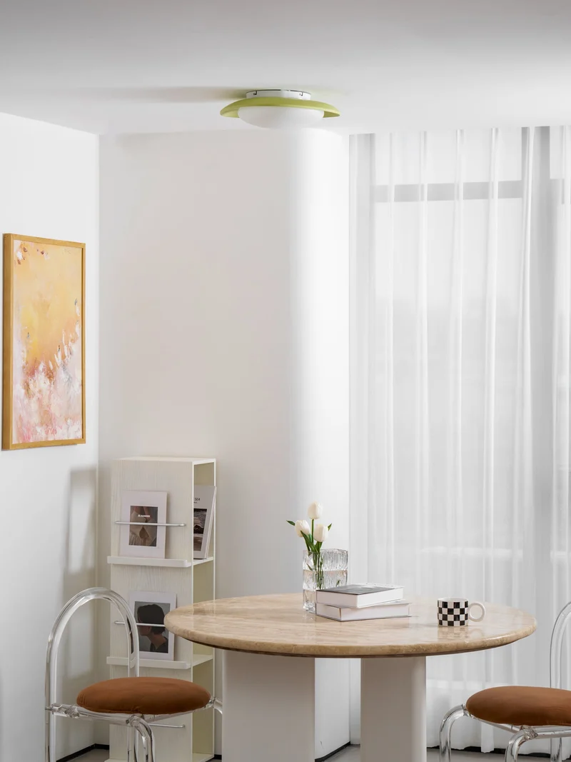 Plafondlamp Resin Ovaal Groen Beige Woonkamer Slaapkamer LED 3000K 4000K 6000K Ø36 Ø46cm Organisch Plafonnière Dimbaar | Sansoti