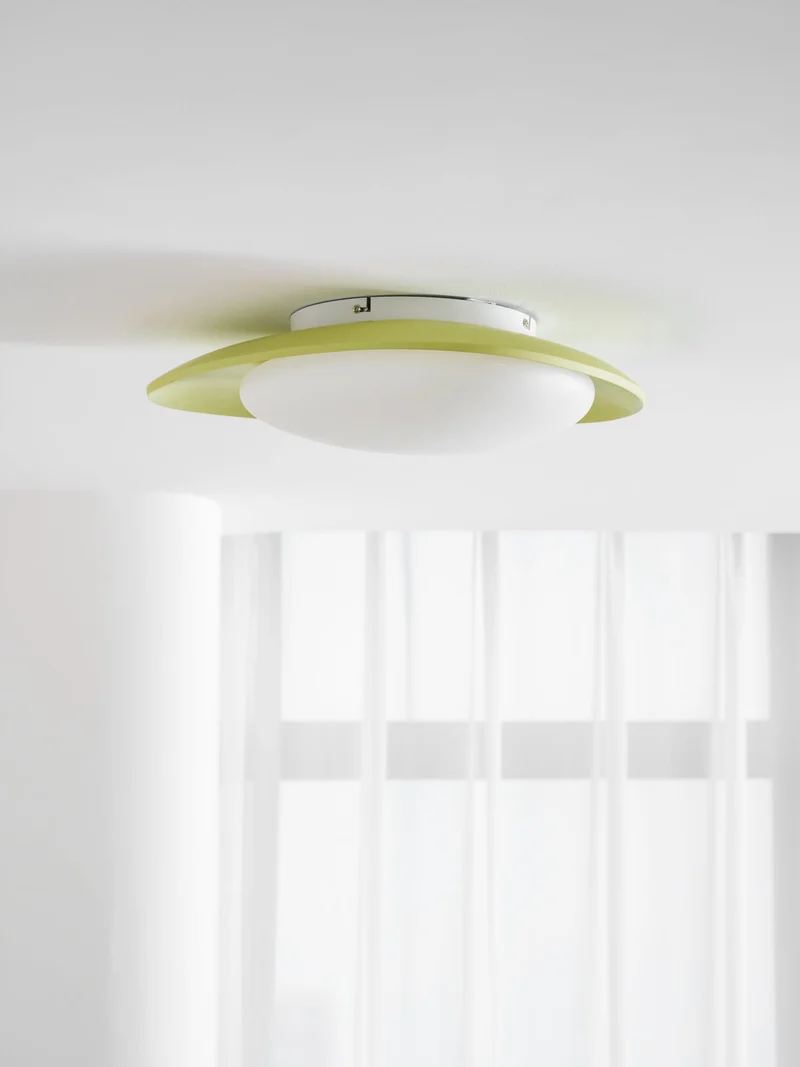 Plafondlamp Resin Ovaal Groen Beige Woonkamer Slaapkamer LED 3000K 4000K 6000K Ø36 Ø46cm Organisch Plafonnière Dimbaar | Sansoti