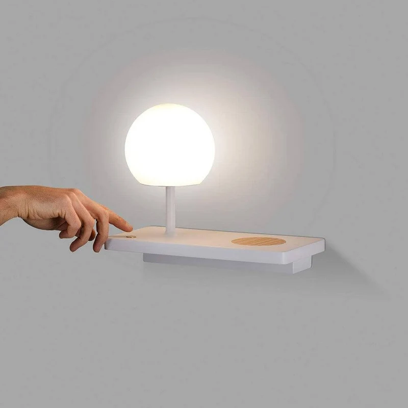 LED Wandleuchte NIKO Links Weiß, Braun