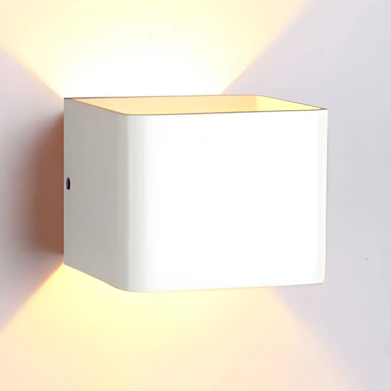 Cubbon Wandlamp LED Aluminium Acryl Zwart/Wit Wandverlichting Binnen Modern Up Down Designlamp Slaapkamer Hal | Sansoti