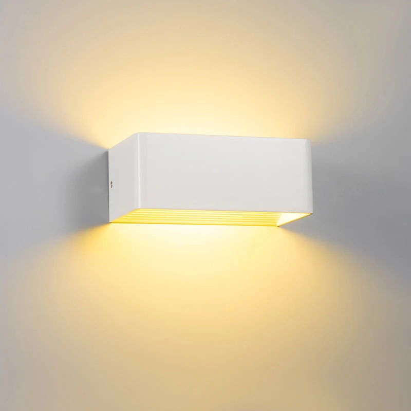 Cubbon Wandlamp LED Aluminium Acryl Zwart/Wit Wandverlichting Binnen Modern Up Down Designlamp Slaapkamer Hal | Sansoti