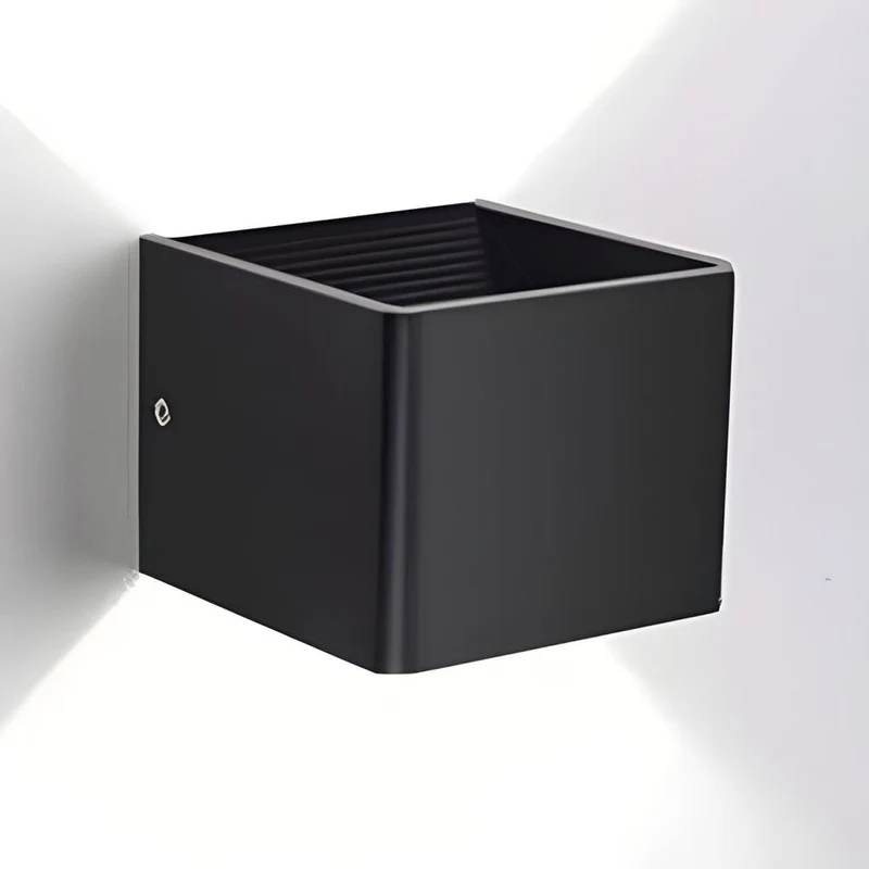 Cubbon Wandlamp LED Aluminium Acryl Zwart/Wit Wandverlichting Binnen Modern Up Down Designlamp Slaapkamer Hal | Sansoti