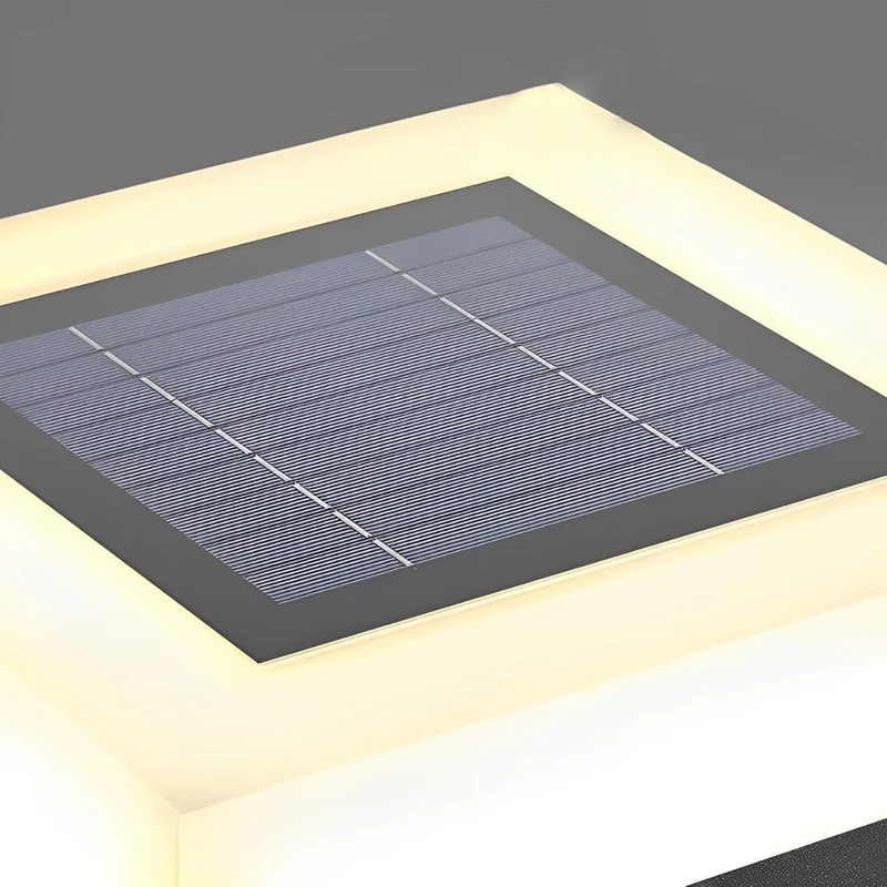 Paalverlichting Solar LED RVS Zwart Wit Tuin Hek Sokkel Buitenlamp Vierkant Tuinverlichting Oprit Paallamp Buiten Modern | Sansoti