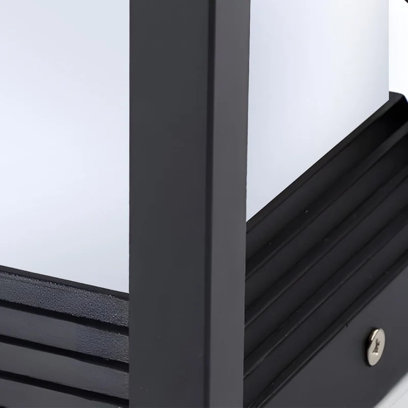 Sokkellamp Solar LED Aluminium Zwart Tuin Paal Buitenlamp Vierkant Minimalistisch Tuinverlichting Oprit Hek Sokkelverlichting Buiten | Sansoti