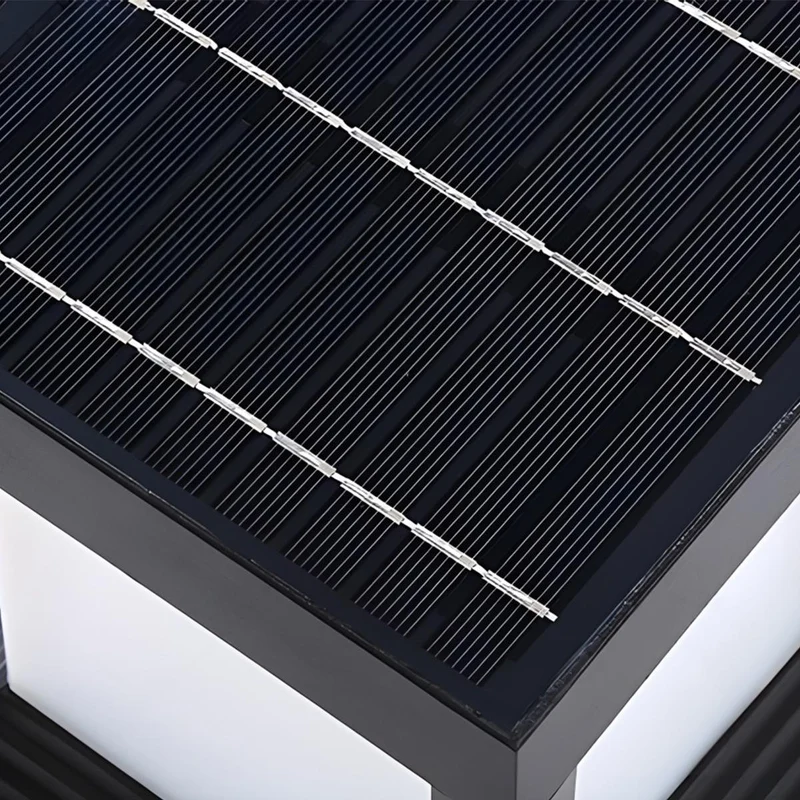 Sokkellamp Solar LED Aluminium Zwart Tuin Paal Buitenlamp Vierkant Minimalistisch Tuinverlichting Oprit Hek Sokkelverlichting Buiten | Sansoti