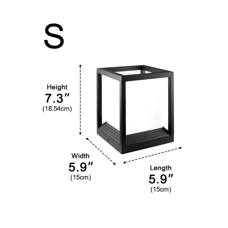 Sokkellamp Solar LED Aluminium Zwart Tuin Paal Buitenlamp Vierkant Minimalistisch Tuinverlichting Oprit Hek Sokkelverlichting Buiten | Sansoti