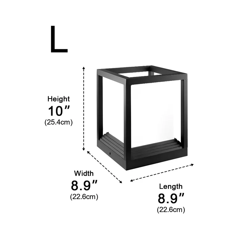 Sokkellamp Solar LED Aluminium Zwart Tuin Paal Buitenlamp Vierkant Minimalistisch Tuinverlichting Oprit Hek Sokkelverlichting Buiten | Sansoti