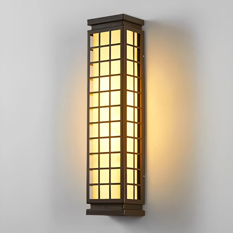 Buitenwandlamp Japans Rooster RVS Marmerlook Tuin Vintage Buitenverlichting Wandlamp Buiten Rechthoek Sfeerverlichting Villa Oprit | Sansoti