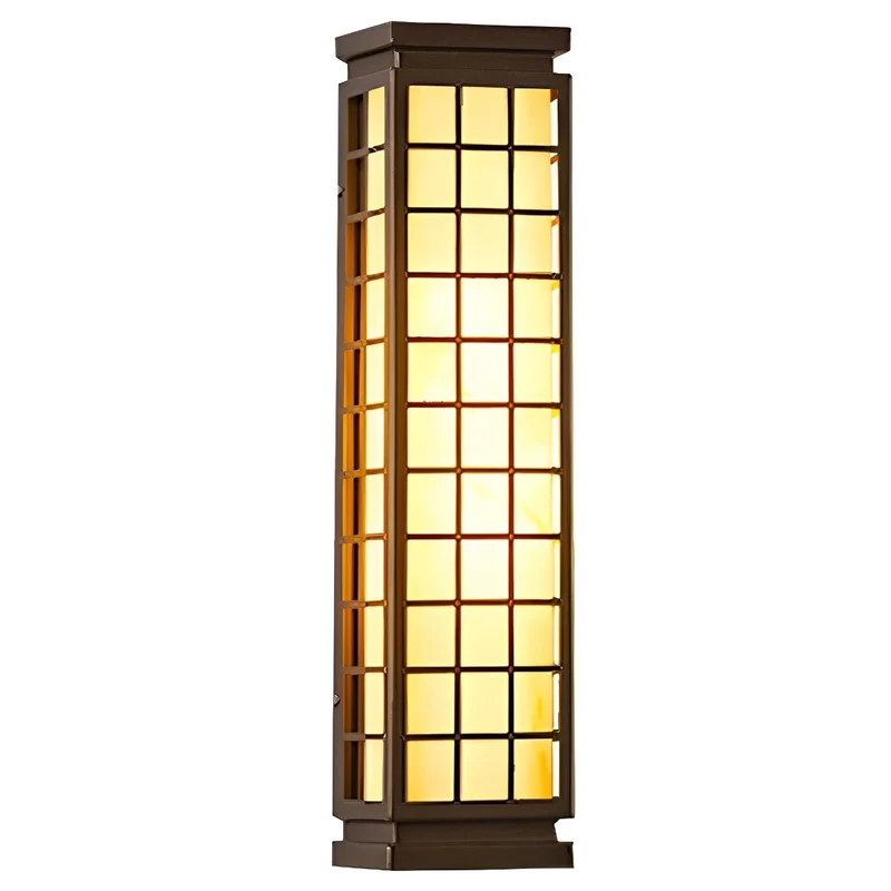 Buitenwandlamp Japans Rooster RVS Marmerlook Tuin Vintage Buitenverlichting Wandlamp Buiten Rechthoek Sfeerverlichting Villa Oprit | Sansoti