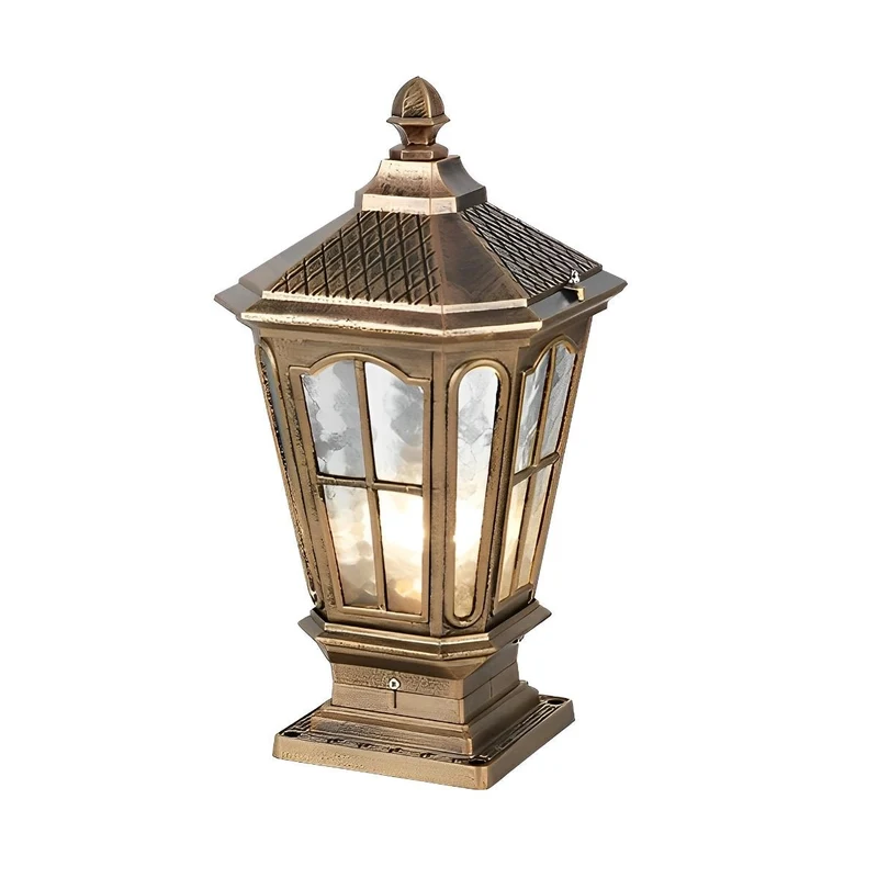 Zonnelamp Paal Buitenlamp Zwart Aluminium Tuin Oprit Sokkel Lantaarn Vintage Solar Tuinverlichting Hekpaal Lamp Buitenverlichting | Sansoti