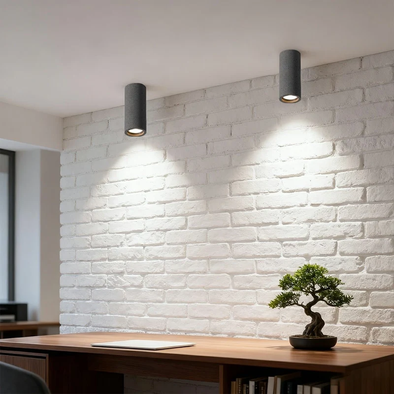 Opbouwspot Beton Grijs GU10 LED Plafondlamp Woonkamer Slaapkamer Keuken Industrieel Betonlook Plafondspot Opbouwlamp Minimalistische Verlichting | Sansoti