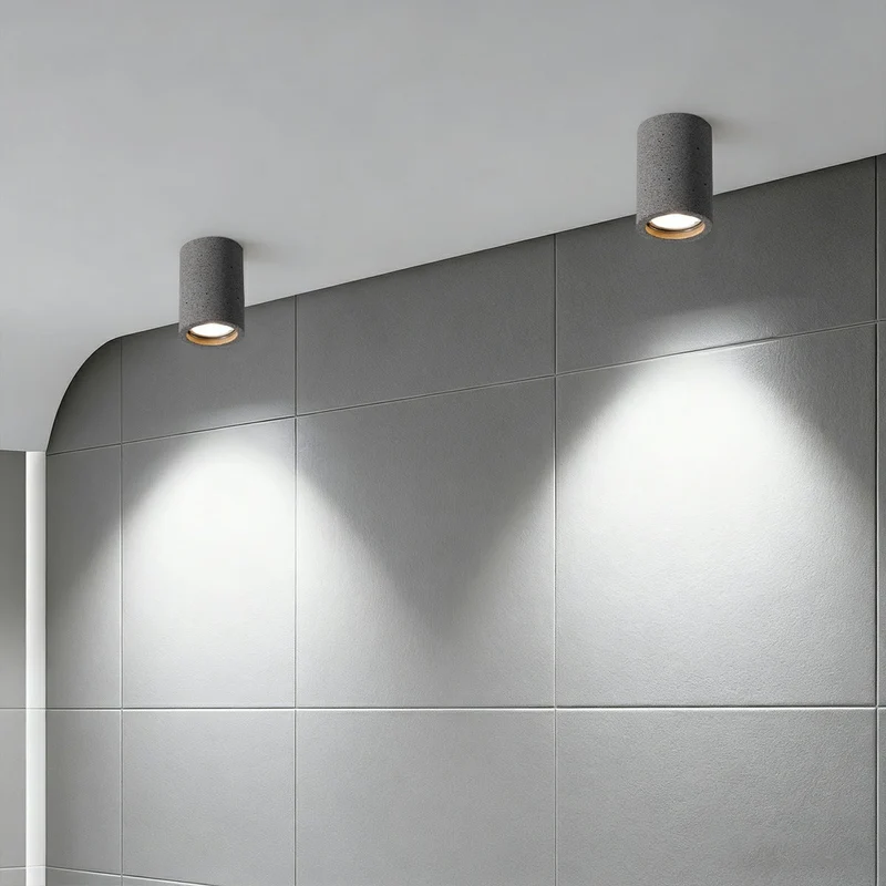 Opbouwspot Beton Grijs GU10 LED Plafondlamp Woonkamer Slaapkamer Keuken Industrieel Betonlook Plafondspot Opbouwlamp Minimalistische Verlichting | Sansoti