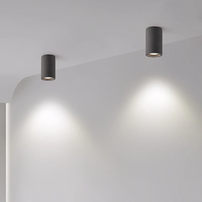 Opbouwspot Beton Grijs GU10 LED Plafondlamp Woonkamer Slaapkamer Keuken Industrieel Betonlook Plafondspot Opbouwlamp Minimalistische Verlichting | Sansoti