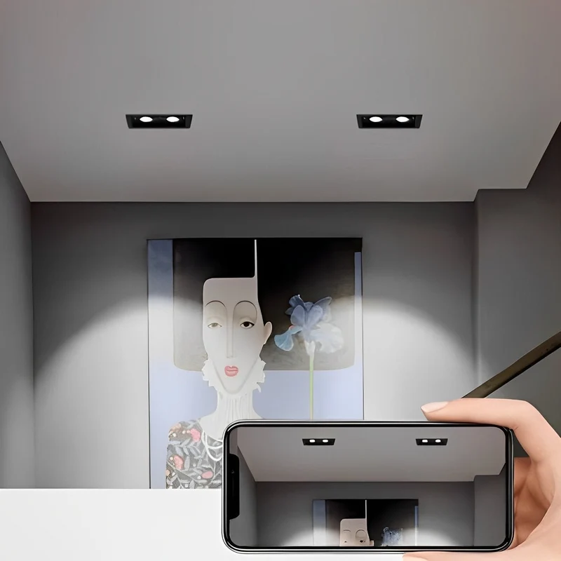 Inbouwspot Dubbel LED Aluminium Wit 24W Plafond Woonkamer Keuken Winkel Verstelbaar Downlight Inbouw Armatuur Modern | Sansoti