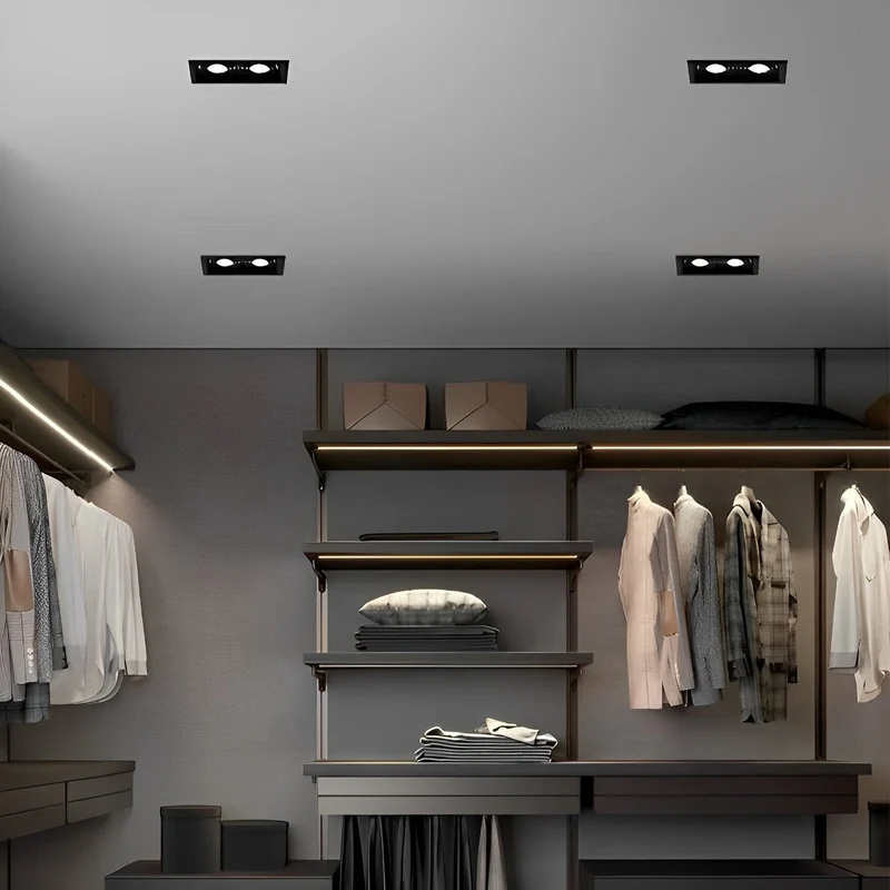 Inbouwspot Dubbel LED Aluminium Wit 24W Plafond Woonkamer Keuken Winkel Verstelbaar Downlight Inbouw Armatuur Modern | Sansoti