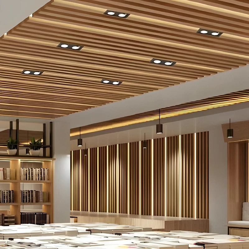 Inbouwspot Dubbel LED Aluminium Wit 24W Plafond Woonkamer Keuken Winkel Verstelbaar Downlight Inbouw Armatuur Modern | Sansoti