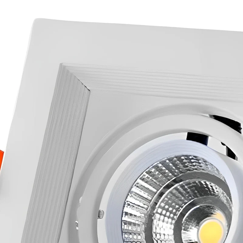 Inbouwspot Dubbel LED Aluminium Wit 24W Plafond Woonkamer Keuken Winkel Verstelbaar Downlight Inbouw Armatuur Modern | Sansoti