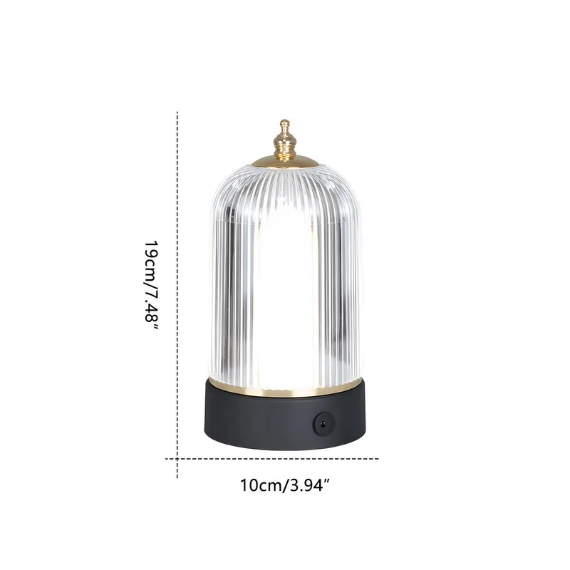 Tafellamp Lantaarn Oplaadbaar Dimbaar Metaal Acryl Zwart Sfeerverlichting Slaapkamer Woonkamer Nachtlamp Touch Vintage | Sansoti