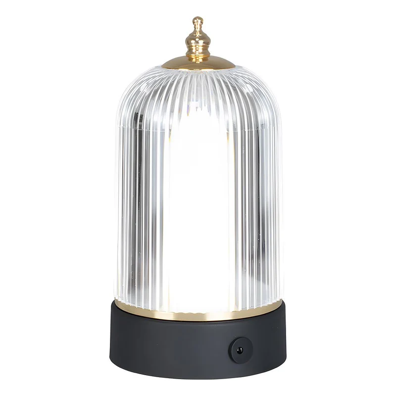 Tafellamp Lantaarn Oplaadbaar Dimbaar Metaal Acryl Zwart Sfeerverlichting Slaapkamer Woonkamer Nachtlamp Touch Vintage | Sansoti