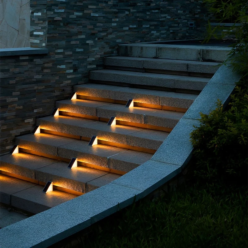 Trapverlichting Buiten Solar LED ABS IP65 Tuin Trap Warmwit 3000K Bewegingssensor Automatisch Oprit Stap Verlichting Sfeerlamp | Sansoti