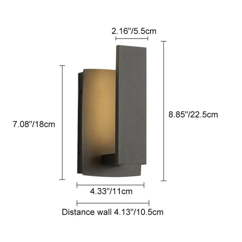 Buitenwandlamp LED Aluminium Zwart Rechthoek IP54 Gevel Voordeur Terras 8W 12W Warmwit 3000K Wandlamp Buiten Modern Minimalistische | Sansoti