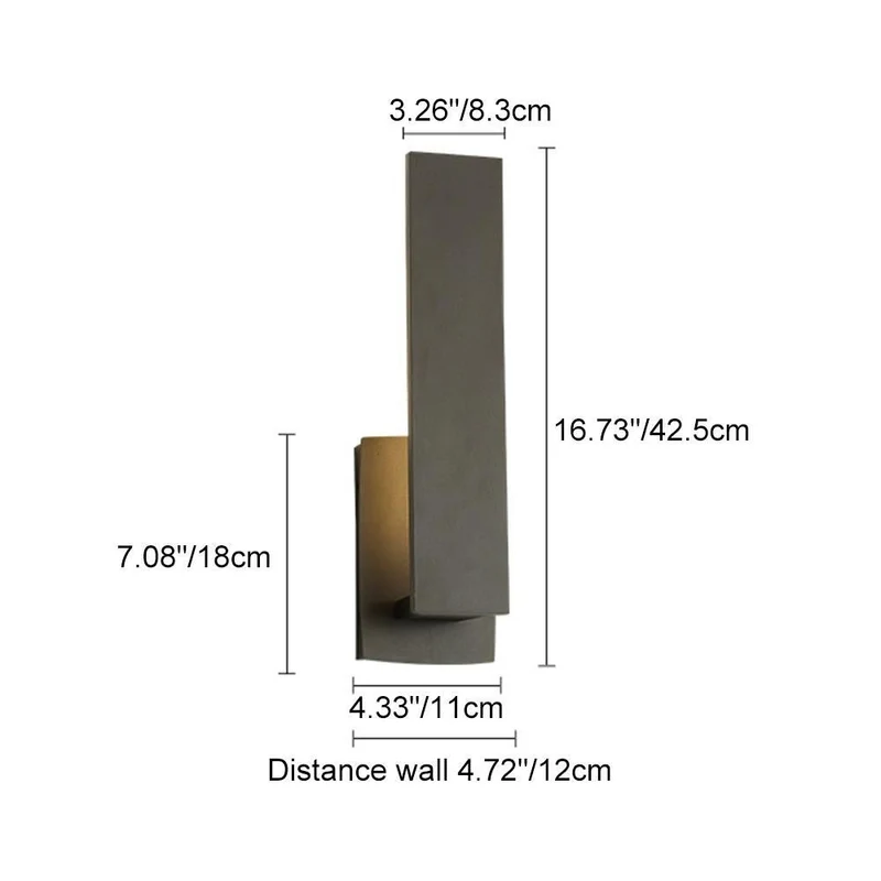 Buitenwandlamp LED Aluminium Zwart Rechthoek IP54 Gevel Voordeur Terras 8W 12W Warmwit 3000K Wandlamp Buiten Modern Minimalistische | Sansoti