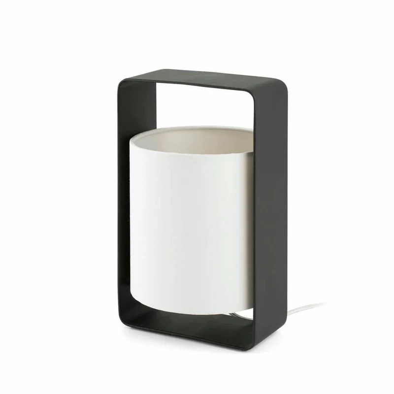 Schirm-Tischlampe LULA Schwarz, Weiß