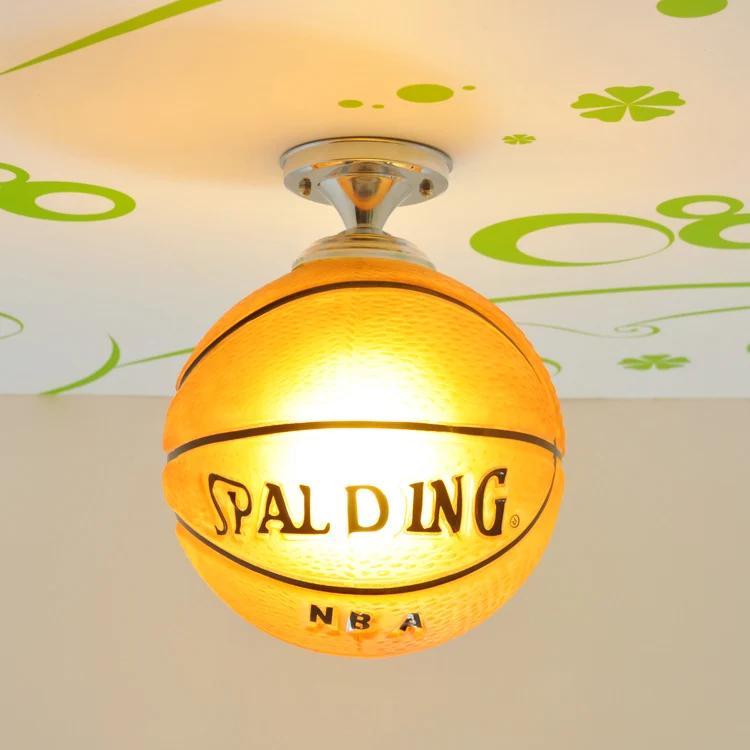 Kinderkamer Plafondlamp Voetbal Basketbal LED 30cm Glas Design | Sansoti