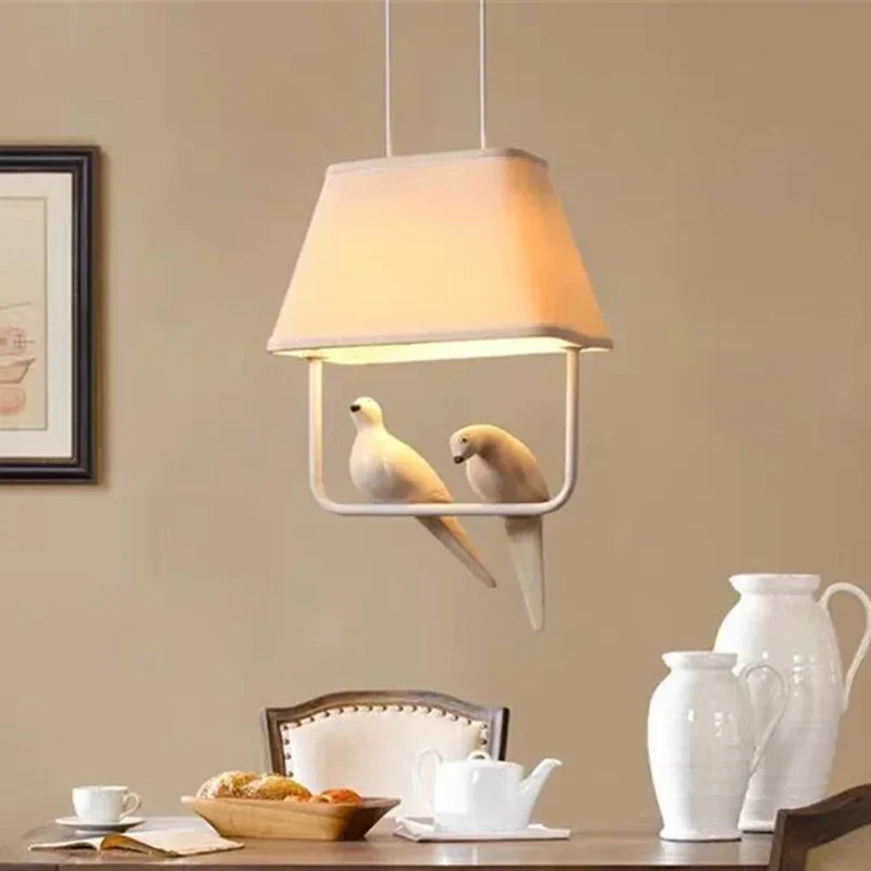 Vogel Hanglamp Met Kap Beige E27 Decoratief Woonkamer Eetkamer | Sansoti