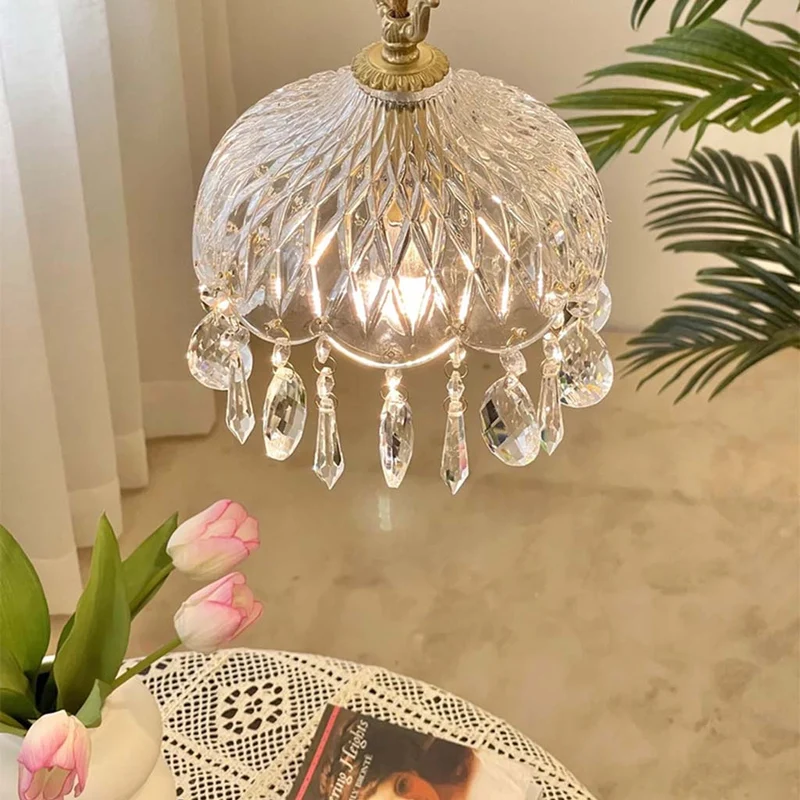 Kristallen Hanglamp Messing Glas Vintage Frans 15cm 20cm E14 | Sansoti